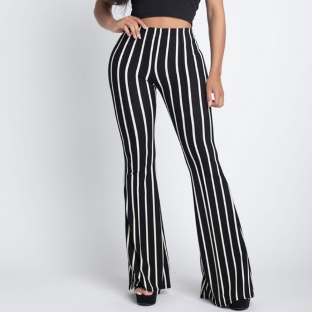 Women's Stripe Flare Pants